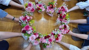 綺麗な花束ができました