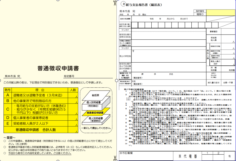 令和3年度 21年度 給与支払報告書の提出と特別徴収の実施について 熊本市ホームページ
