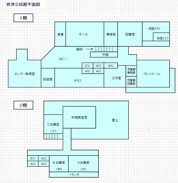 秋津公民館　フロアマップ