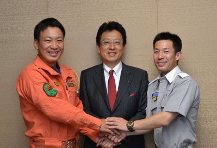 市長と木庭さん、上村さん