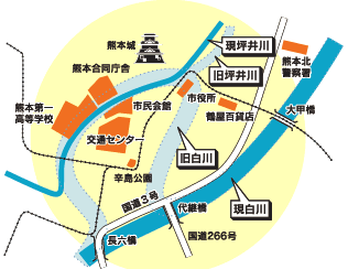 白川・坪井川地図