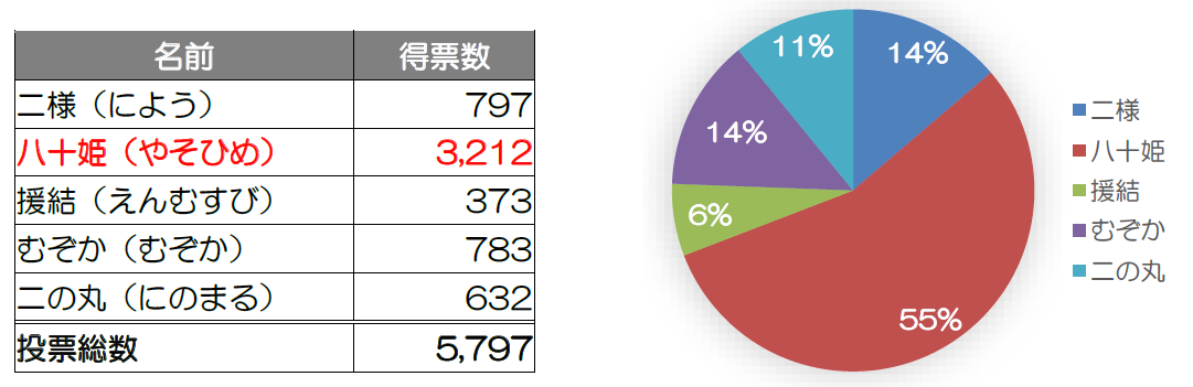 投票結果の表・グラフ
