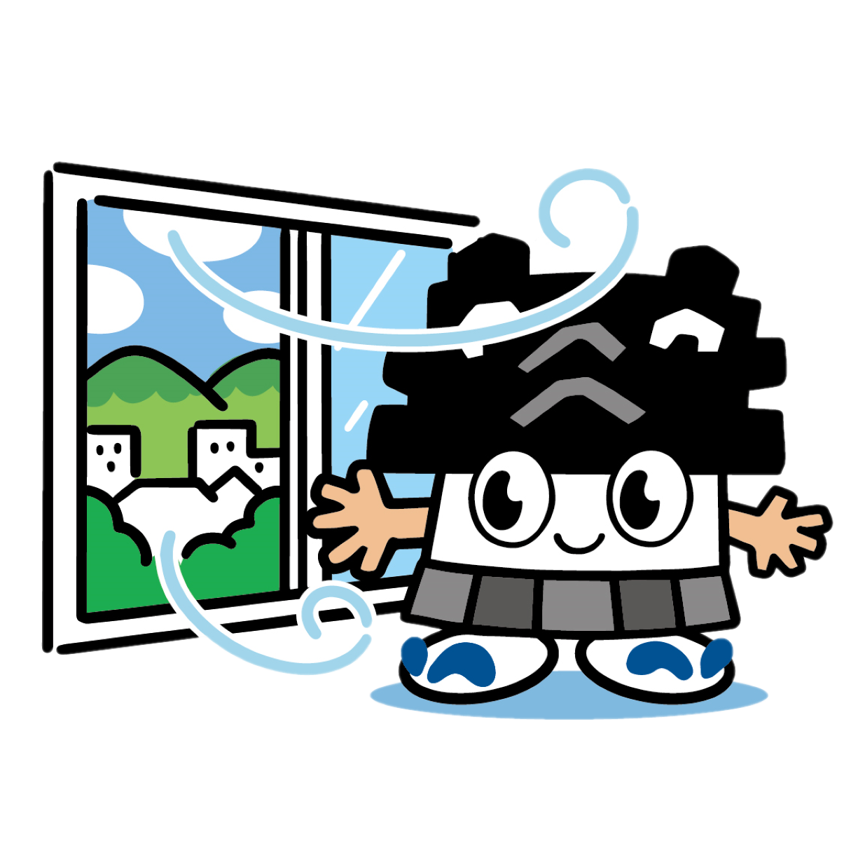 換気をするひごまるの画像