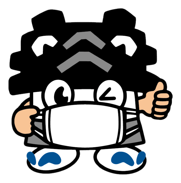 マスクをつけているひごまるの画像