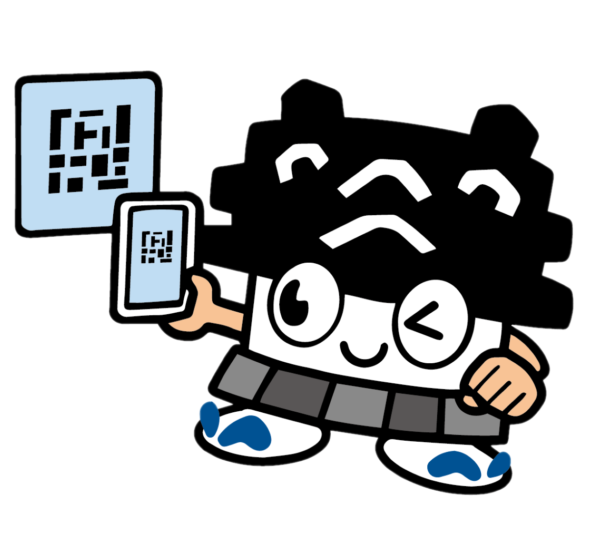 二次元バーコードを読み取るひごまる