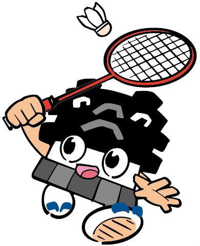 バドミントンをするひごまる（1）