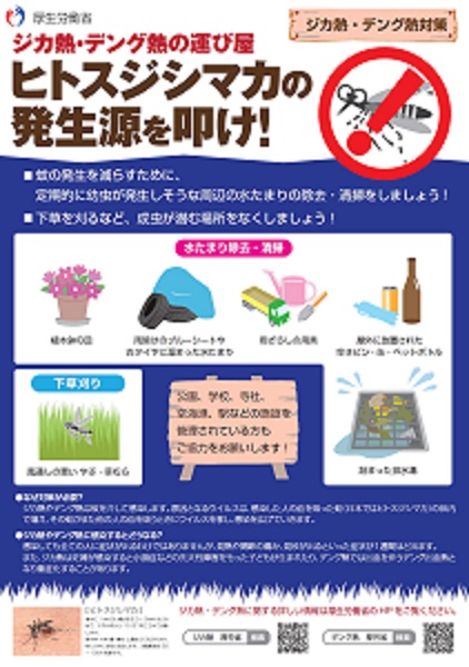 ヒトスジシマカの発生源を叩け！厚生労働省チラシ小