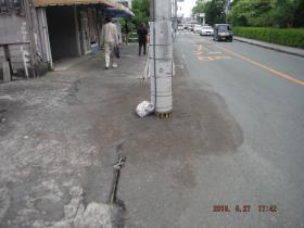 電柱の沈下及び噴砂