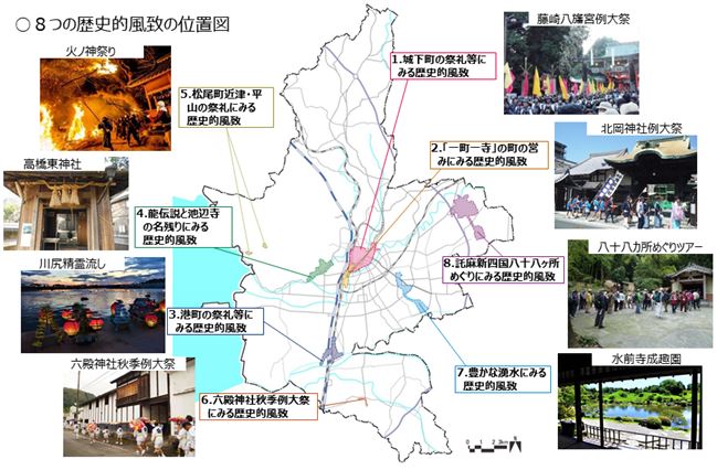 8つの歴史的風致(重点区域なし) 8つの歴史的風致(重点区域なし)