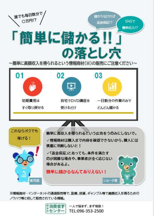 「簡単に儲かる」の落とし穴(啓発チラシ) 「簡単に儲かる」の落とし穴(啓発チラシ)