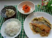 鮭と野菜のみそチーズ焼き