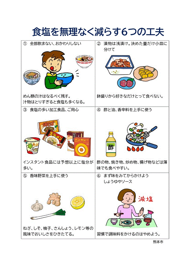 (5)塩分を減らす6つの工夫