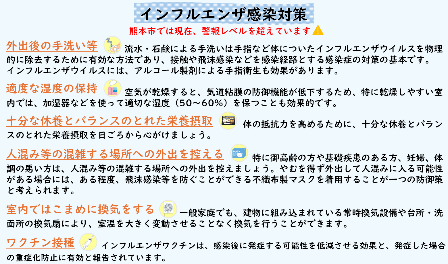 インフルエンザ感染対策