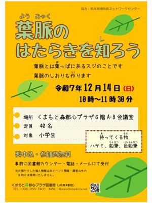 葉脈のはたらきを知ろう