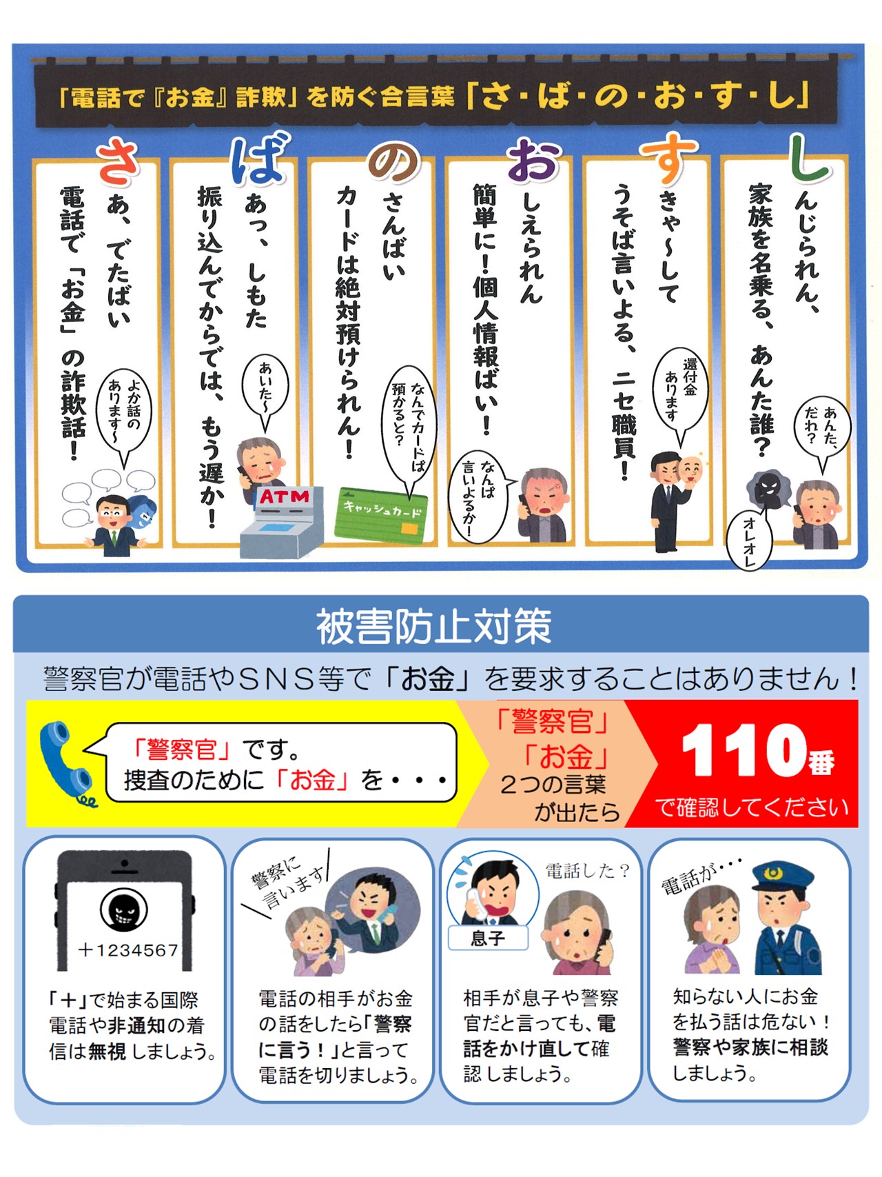「電話で『お金』詐欺対策のアドバイス」