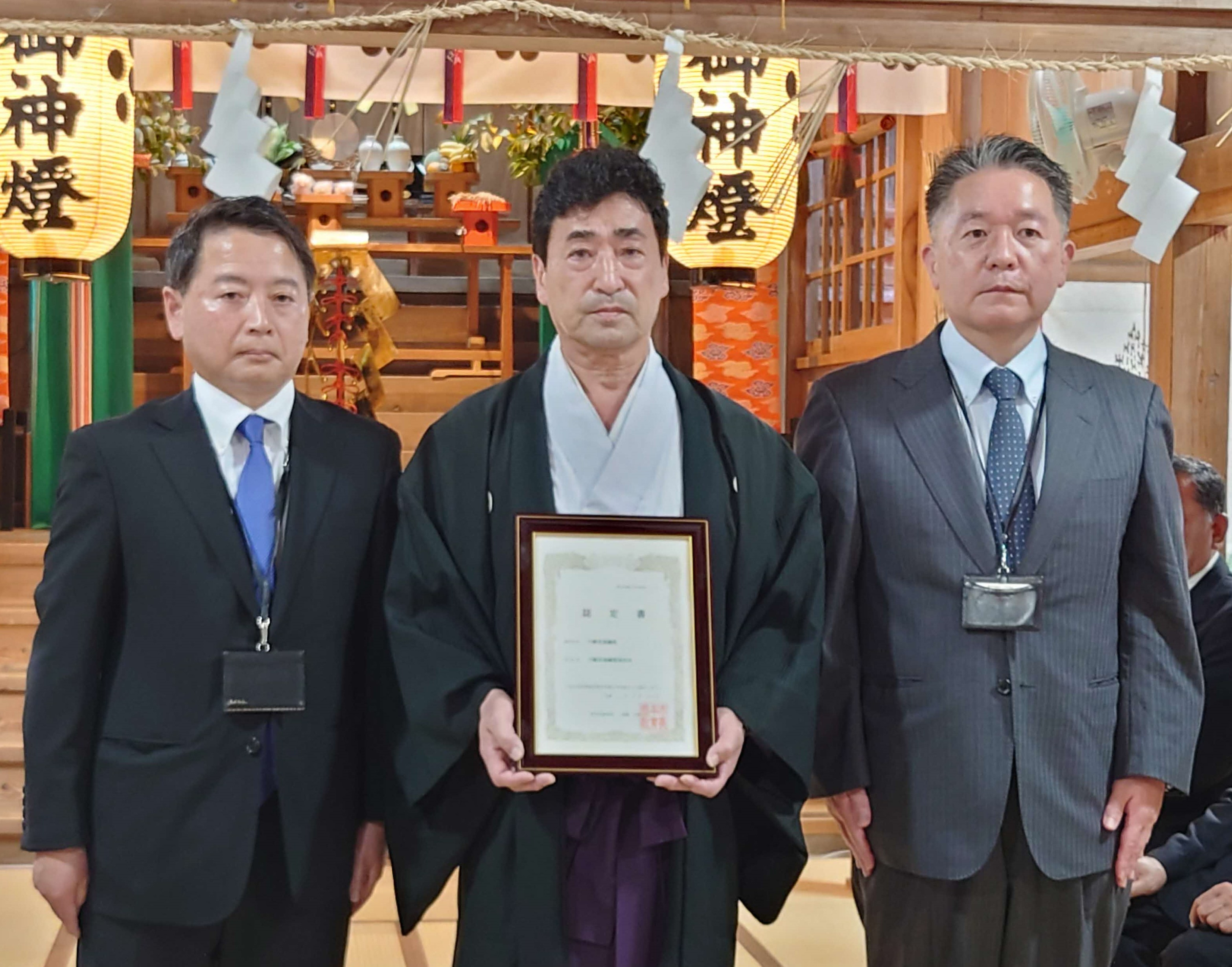 六殿宮流鏑馬認定書授与式