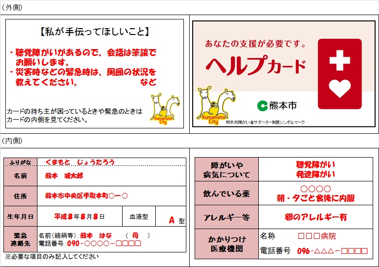 ヘルプカード内面