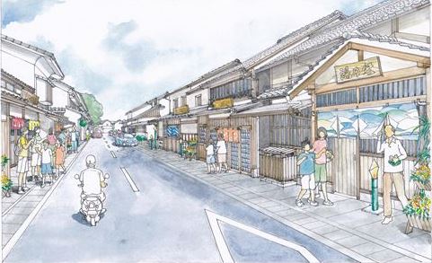 町並み修景のイメージイラスト