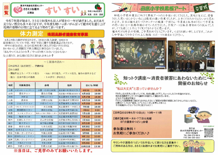 R7年5月　ささえりあ植木広報誌すいすい