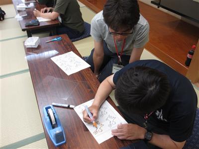 ロバ隊長の下書きをしている様子
