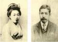 鏡子と漱石の見合い写真の画像