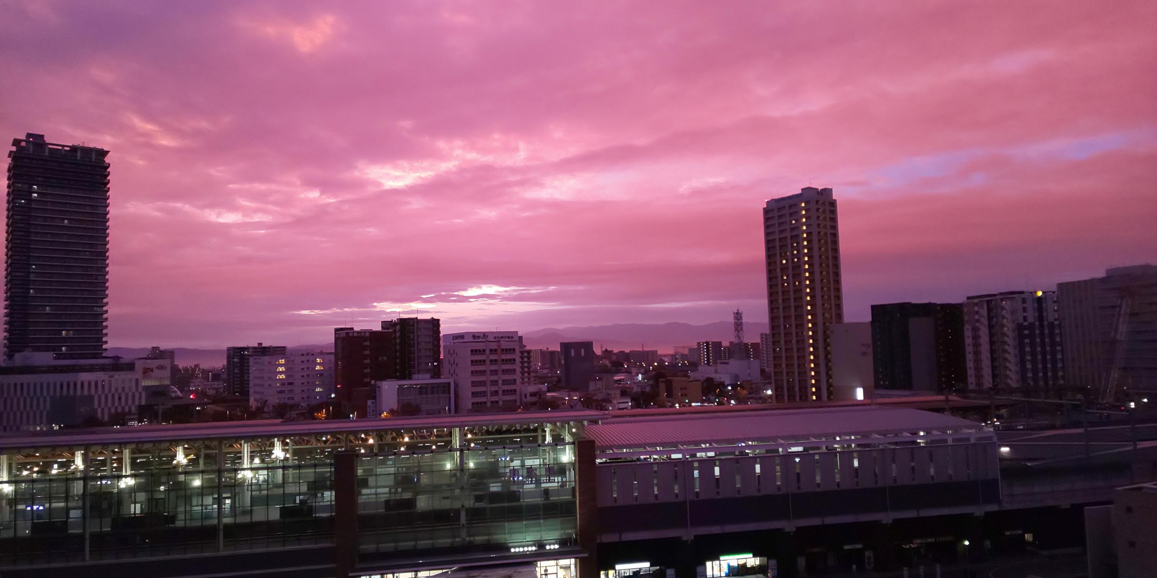 夕焼けの熊本駅 夕焼けの熊本駅