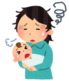 育児に悩む保護者のイラスト