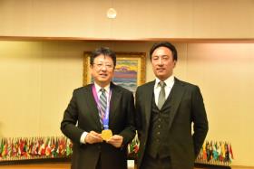 令和6年4月22日（月）水球男子日本代表の優勝報告・パリオリンピック出場に伴う表敬訪問