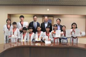 熊本県テコンドー協会の全国大会入賞に伴う市長表敬訪問