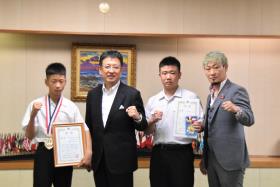 第11回UJ（アンダージュニア）ボクシング王座決定戦」優勝に伴う表敬訪問