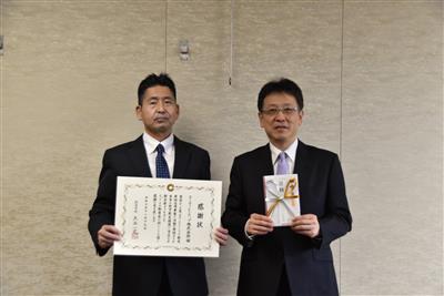 令和7年1月27日（月曜日）コーユーレンティア株式会社様からの企業版ふるさと納税制度を通じたご寄附に対する感謝状贈呈式