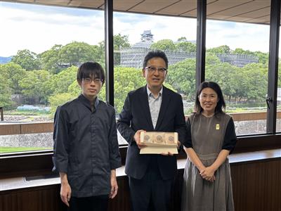 令和7年9月3日（水曜日）優良商品金賞受賞に伴う菓舗まるいわの表敬訪問