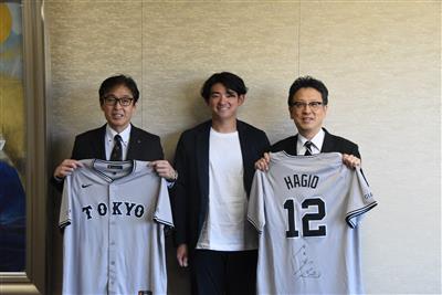 令和8年1月16日（金曜日）読売ジャイアンツ萩尾匡也選手の市長・市議会議長表敬訪問