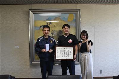 令和8年（2026年）9月1日（火曜日）国際空手道連盟極真会館手塚グループ福岡県本部からの令和8年熊本地震に係る義援金の贈呈